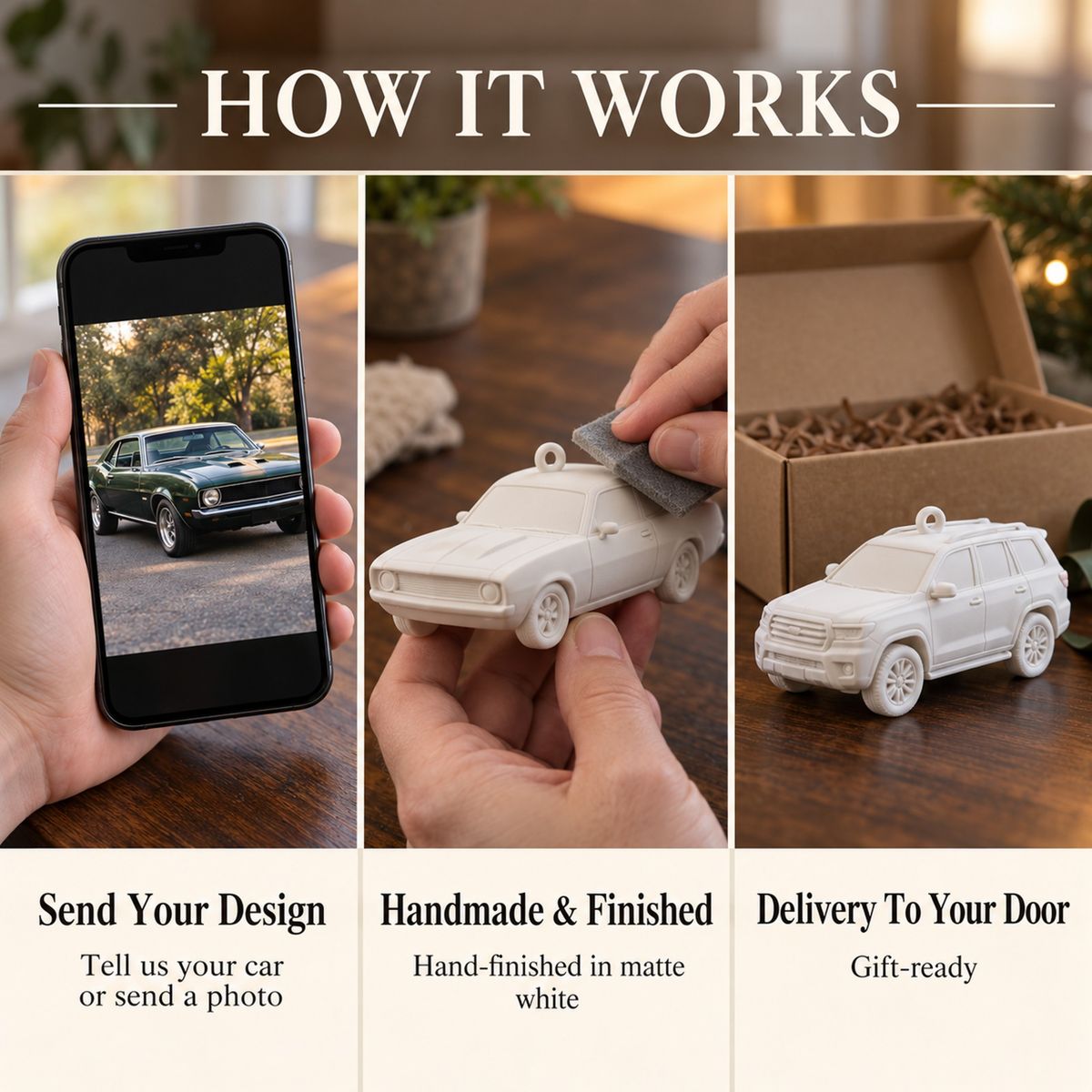 Car Ornament: from photo to finished piece