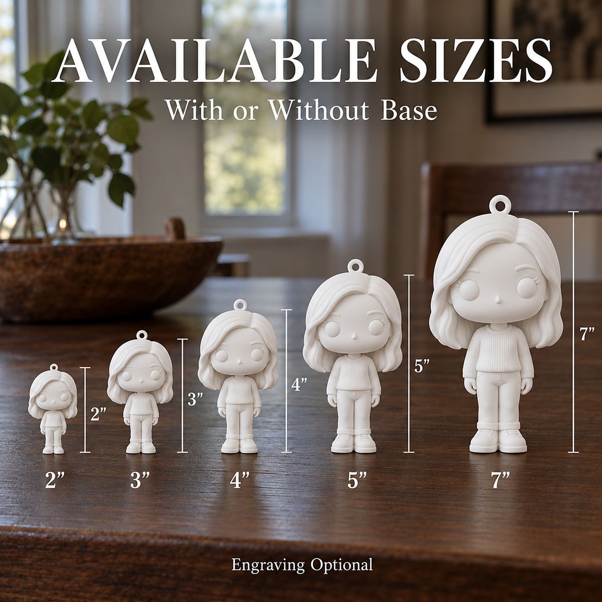 Christmas Character Ornament size guide